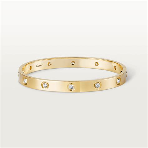 cartier thin love bracelet with diamonds|cartier love bracelet 10 diam.